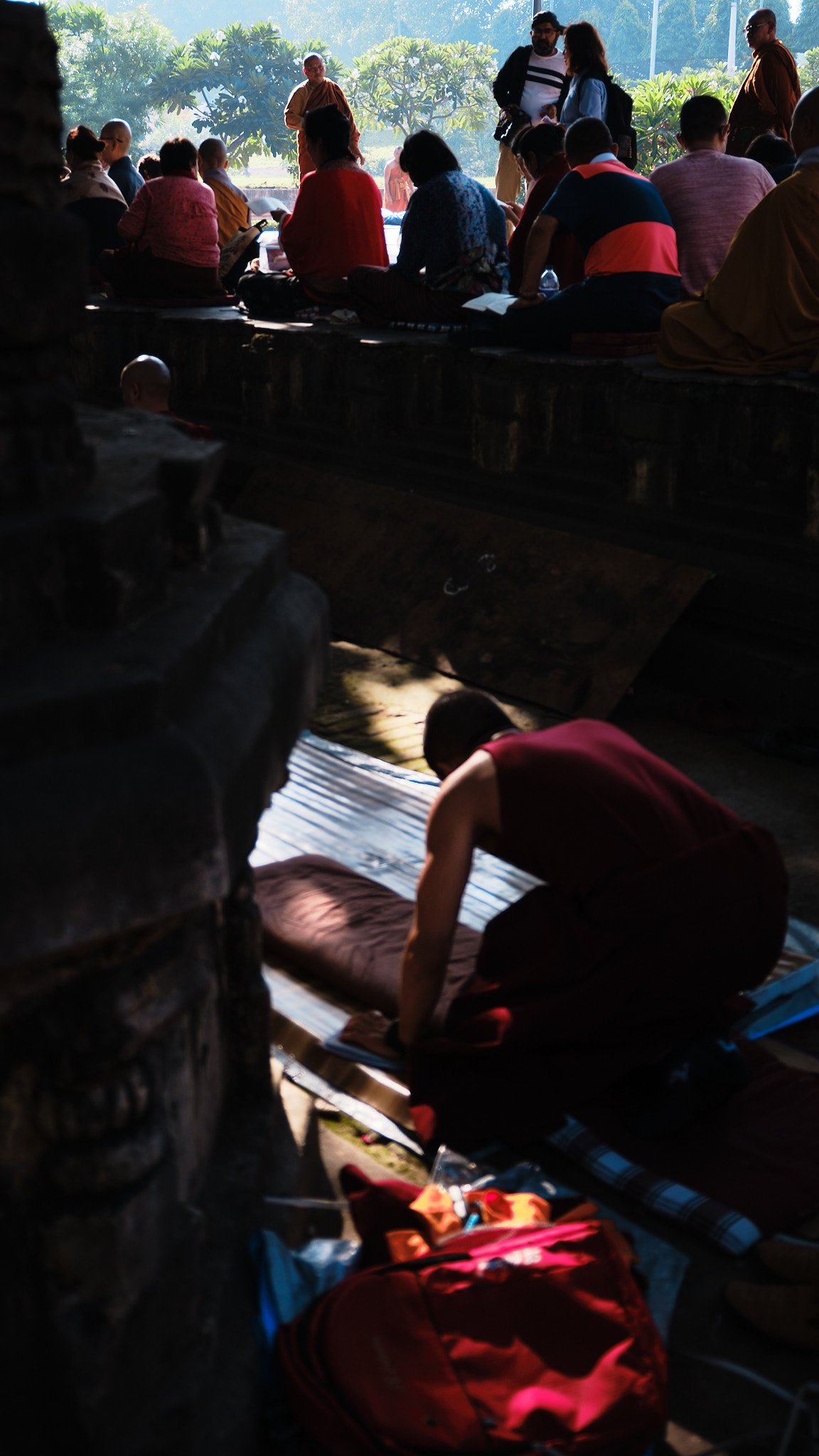 Photography Street Oblivion India Devotion Religion Transcendence Bodhgaya Monk Prostrations
