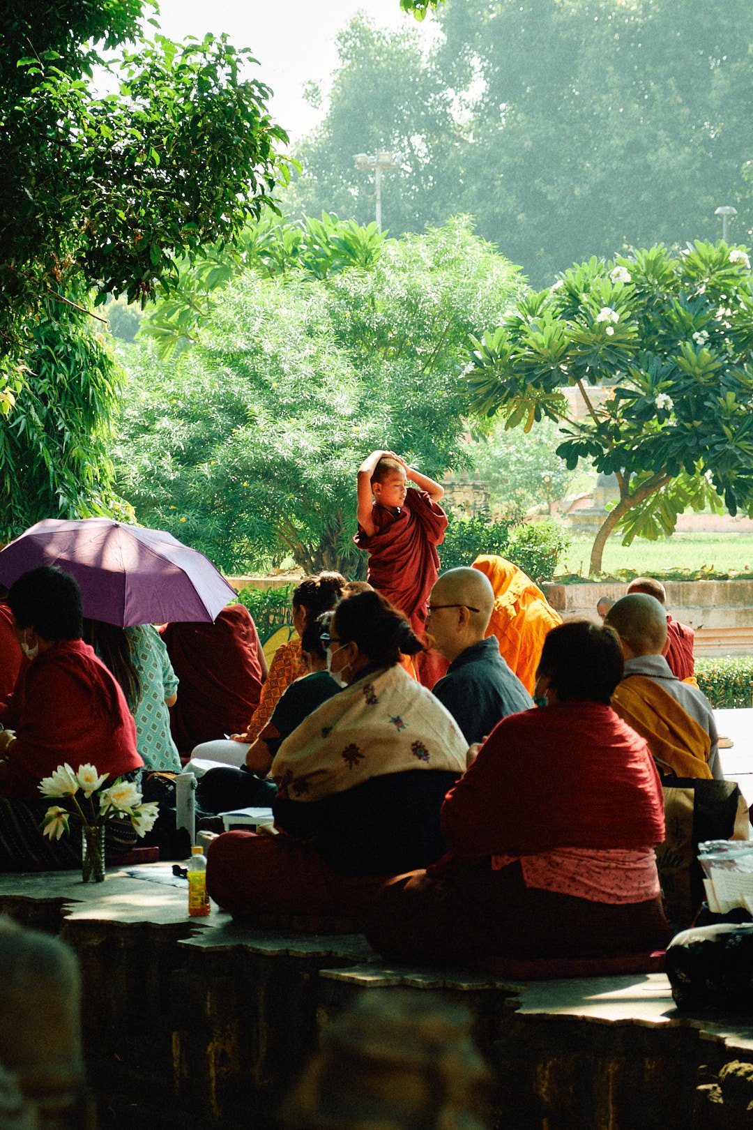 Photography Street Oblivion India Devotion Religion Transcendence Monk Boy Bodhgaya