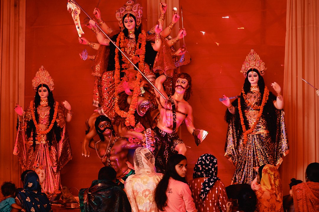 Photography Street Oblivion India Devotion Religion Transcendence Girl Durga Demon Eyes Festival